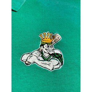 Vtg  Clinton Lumberjack Polo Shirt Hanes XL Green Embroidered Baseball *Flaws